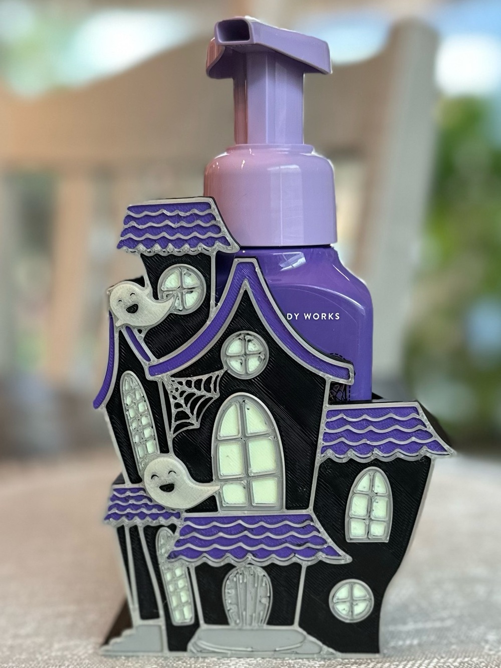 GLOW IN THE DARK Haunted House Foaming Soap Holder for Bath & Body Works Bottles